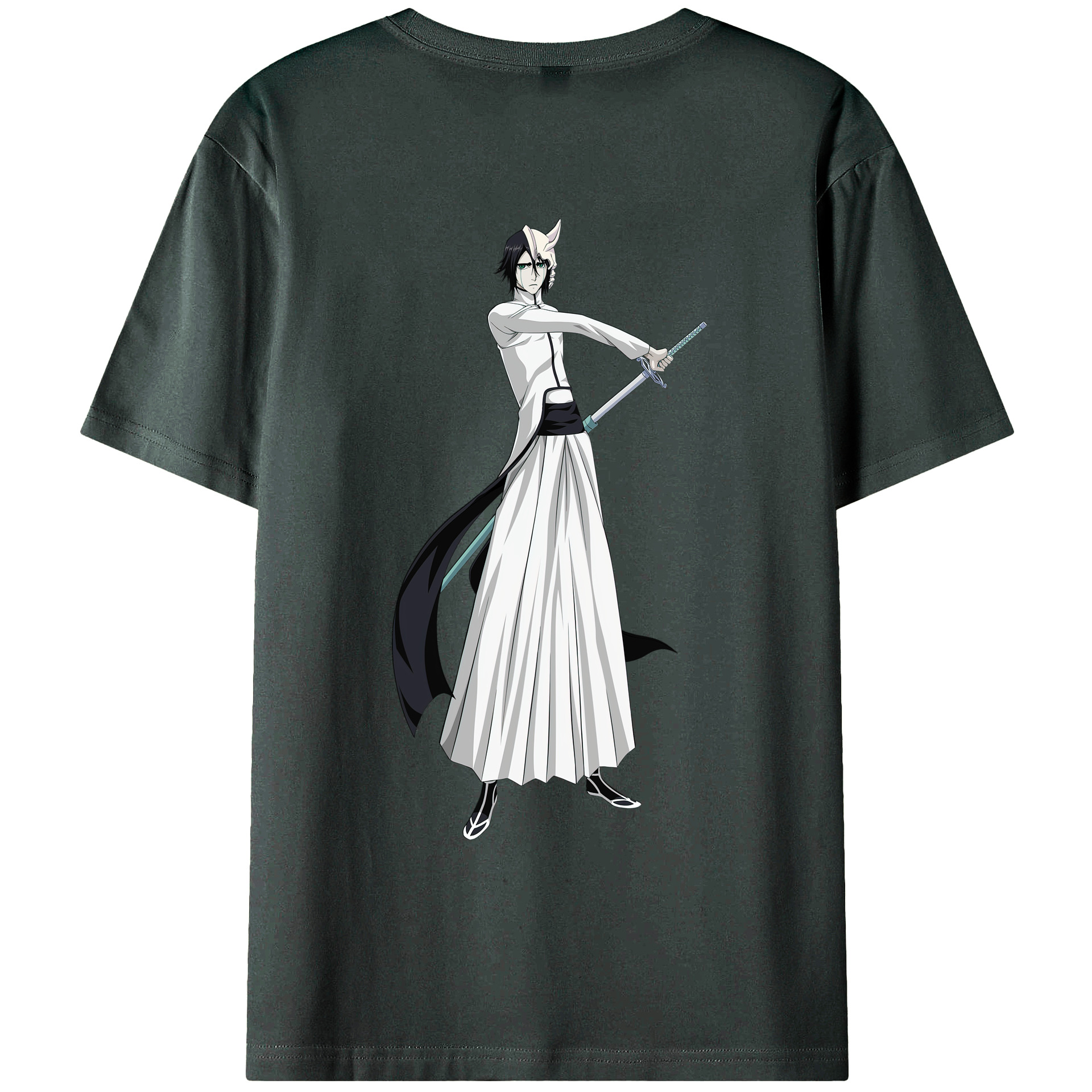 （画像用） ブリーチ ウルキオラ·シファー BLEACH Ulquiorra cifer 綿100％ メンズ半袖Tシャツ（バックプリント） 通気性